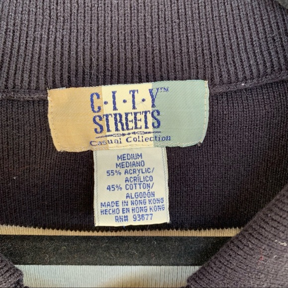 Flattering fit striped pullover, collared sweater mens size Medium (unisex) - Picture 3 of 4